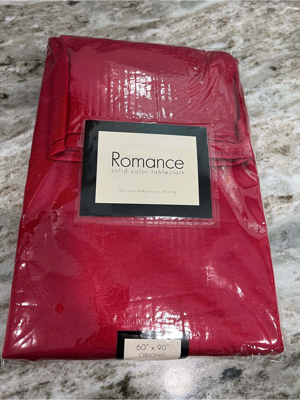 Romance Solid Red 60 x 90 Oblong Tablecloth New